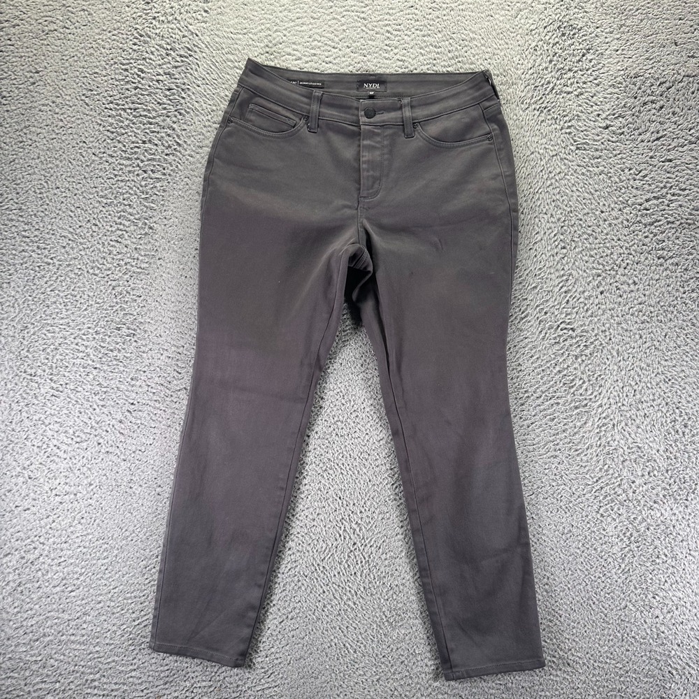 NYDJ Ami Jeans Womens 10P Gray Cotton Denim Jegging Skinny Workwear Stretch